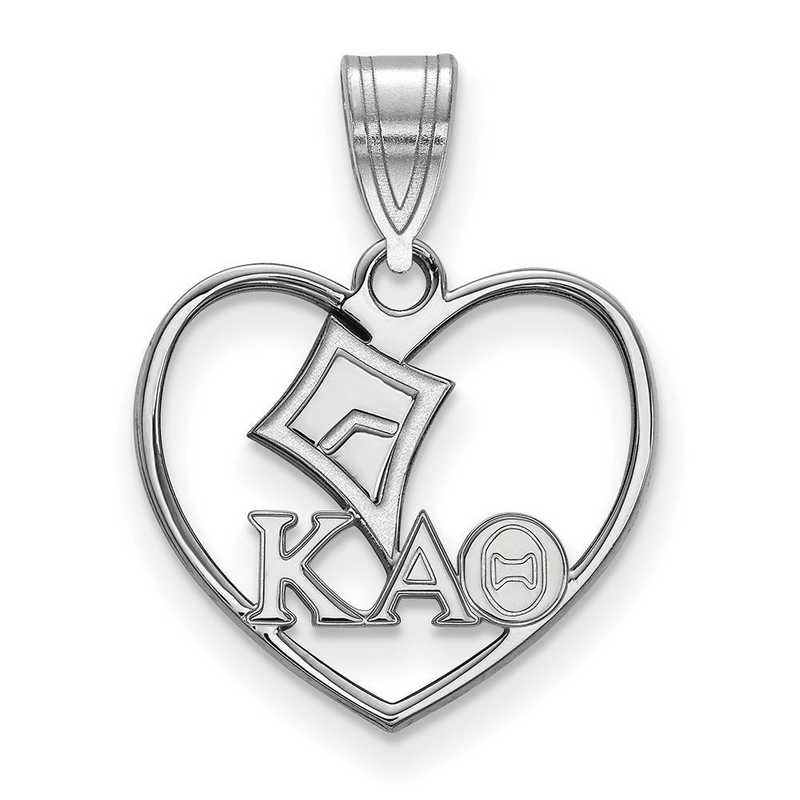 SS040KAT: Sterling Silver LogoArt Kappa Alpha Theta Heart Pendant