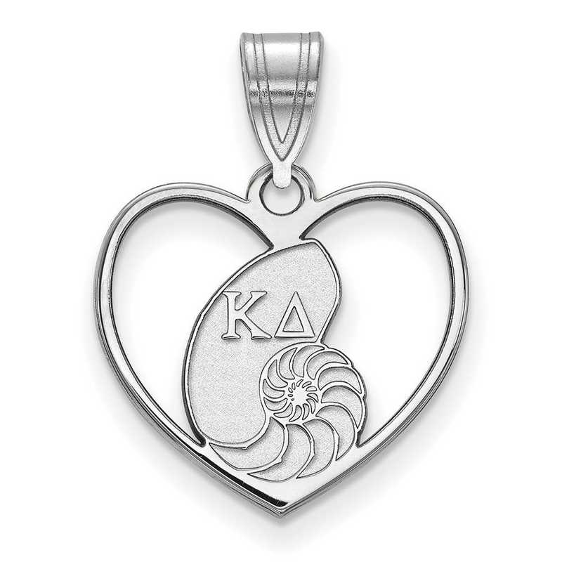 SS040KD: Sterling Silver LogoArt Kappa Delta Heart Pendant