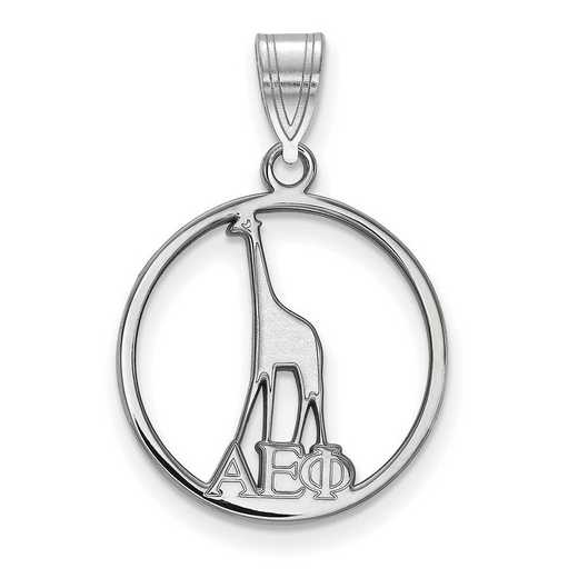 SS041AEP: SS Rh-plated LogoArt Alpha Epsilon Phi Small Circle Pendant