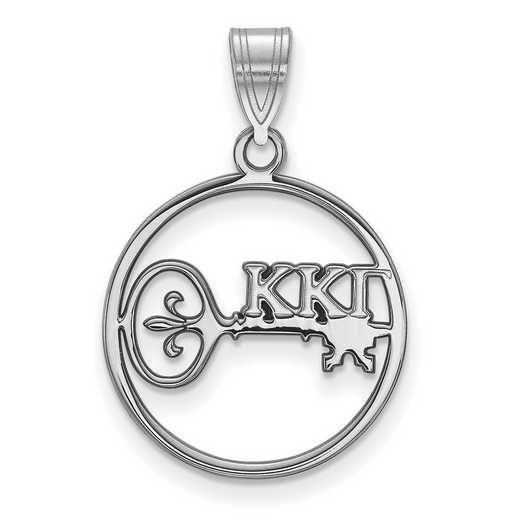 SS041KKG: SS Rh-plated LogoArt Kappa Kappa Gamma Medium Circle Pendant