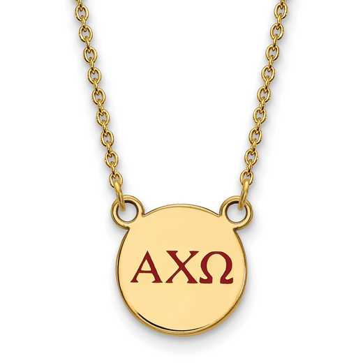 GP027ACO-18: 925 YGFP Alpha Chi Omega Sml Enl Neck