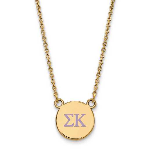 GP027SKP-18: 925 YGFP Sigma Kappa Omega Sml Enl Neck