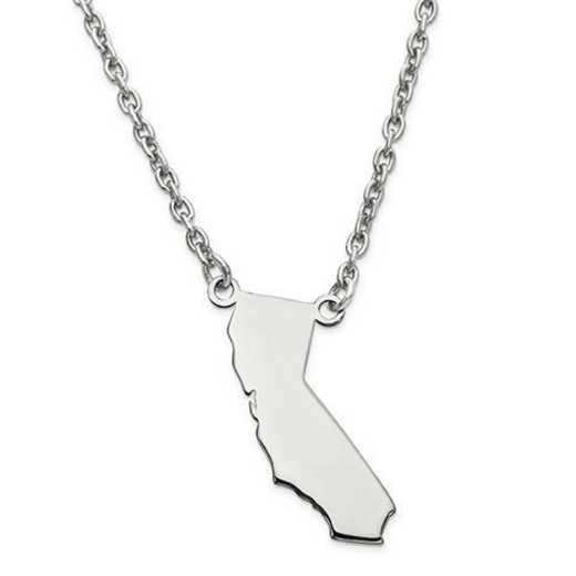 XNA706SS-CA: 925 CALIFORNIA STATE PENDANT W CHAIN