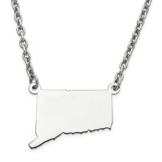 XNA706SS-CT: 925 CONNECTICUT STATE PENDANT W CHAIN