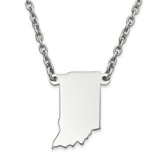 XNA706SS-IN: 925 INDIANA STATE PENDANT W CHAIN