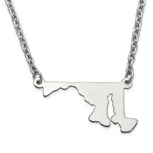 XNA706SS-MD: 925 MARYLAND STATE PENDANT W CHAIN