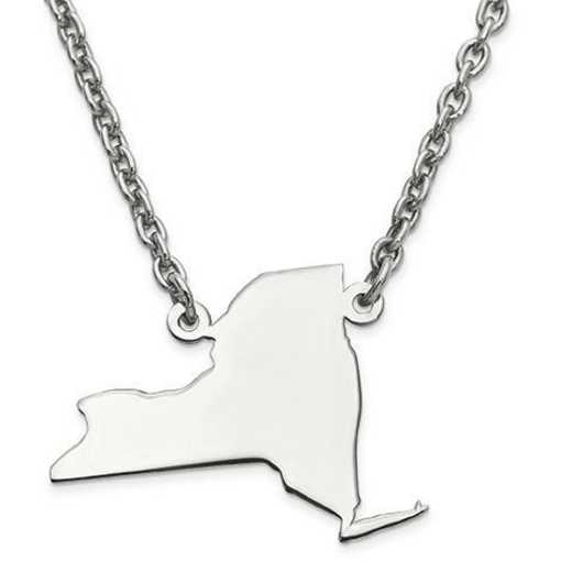 XNA706SS-NY: 925 NEW YORK STATE PENDANT W CHAIN