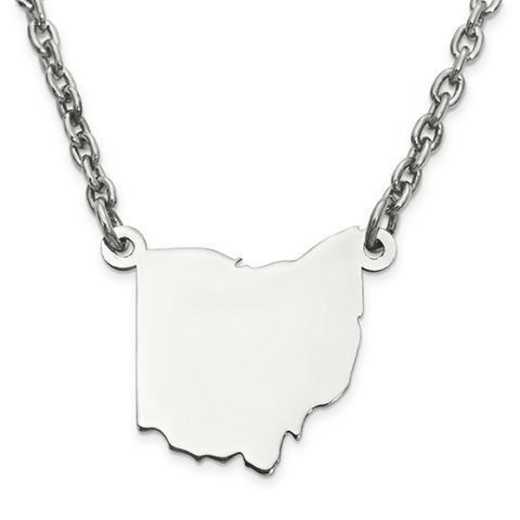XNA706SS-OH: 925 OHIO STATE PENDANT W CHAIN