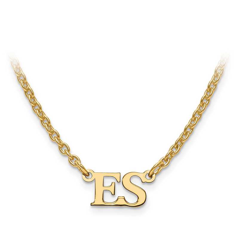 sideways m initial necklace