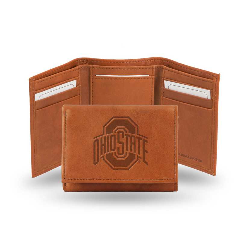 NCAA Ohio State Buckeyes Leather Trifold Wallet with Man Made Interior 