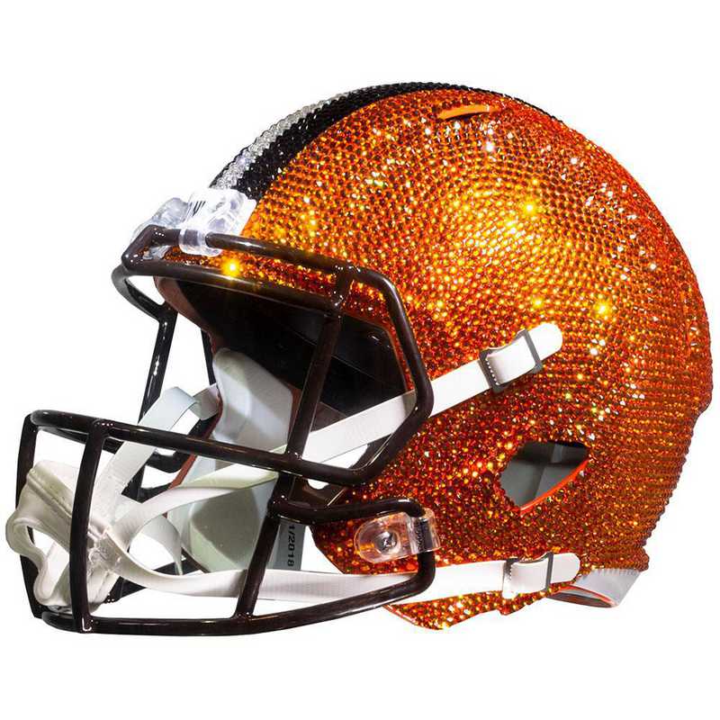 Cleveland Browns CUSTOM 2-Tone Brown/Orange Dog Head Hydro-Dipped Mini FB  Helmet