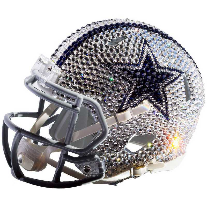 Dallas Cowboys Swarovski Crystal Adorned Mini Helmet By Rock On Sports