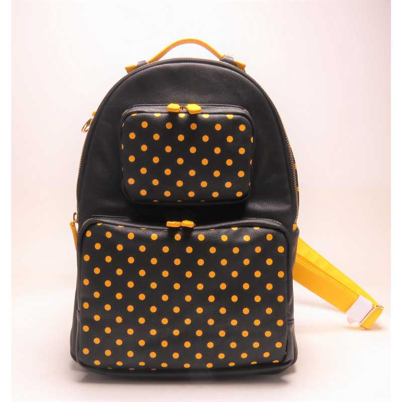 black and yellow backpack