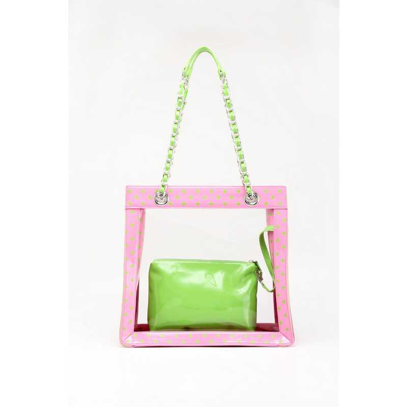 clear designer tote