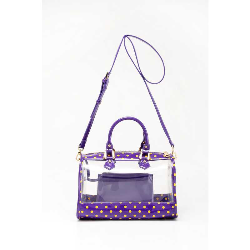 clear purple bag