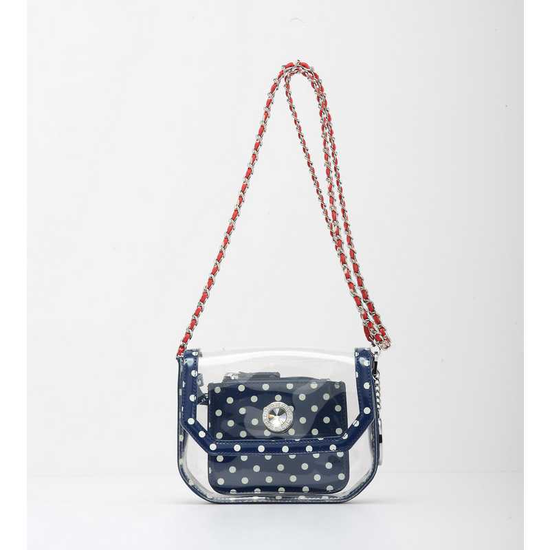 navy blue and white handbags