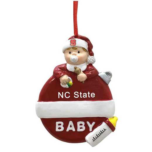 BFO020: NC STATE WOLFPACK 2.5IN X 3.25IN BABYS  FIRST XMAS orn