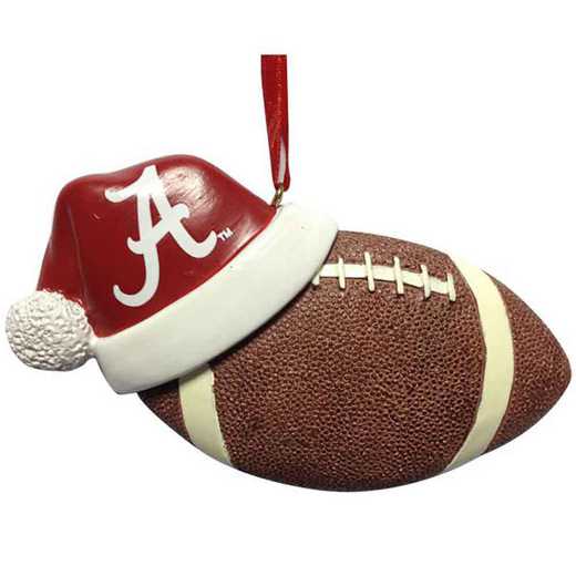 SHO001: Alabama 4.5IN SANTA HAT W/ FOOTBALL ORN.