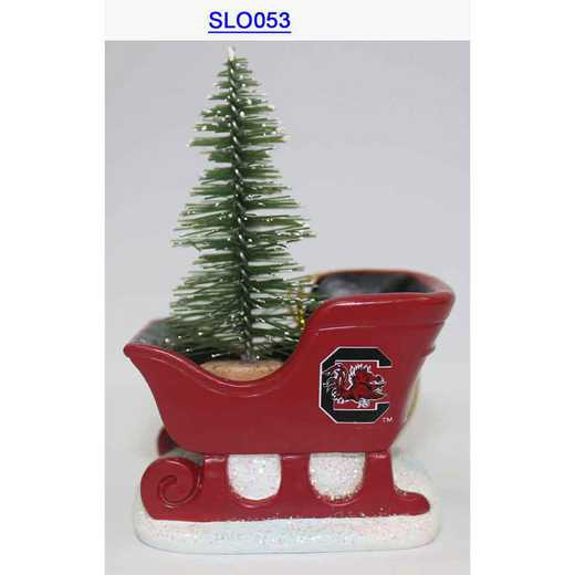 SLO053: SOUTHCAROLINA GAMECOCKS 3IN RESIN  SLEIGH LOGO orn