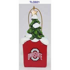 Ohio State Buckeyes 3in Resin Tree Logo Ornament