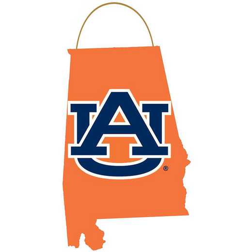 SMO003: AUBURN TIGERS 7IN-8IN MDF STATE MAP ORNAMENT