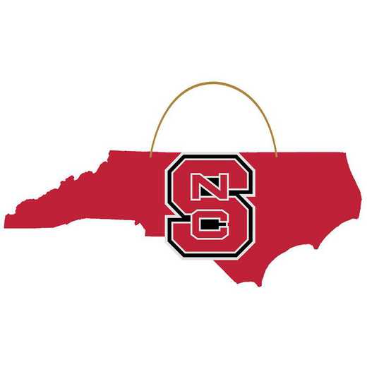 SMO020: NC STATE WOLFPACK 7IN-8IN MDF STATE MAP ORNAMENT