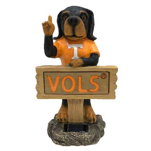 SRG026: TENNESSEE VOLUNTEERS 7.8IN X 5.5IN X13.5IN SOLAR  RESIN STATUE  WITH SIGN