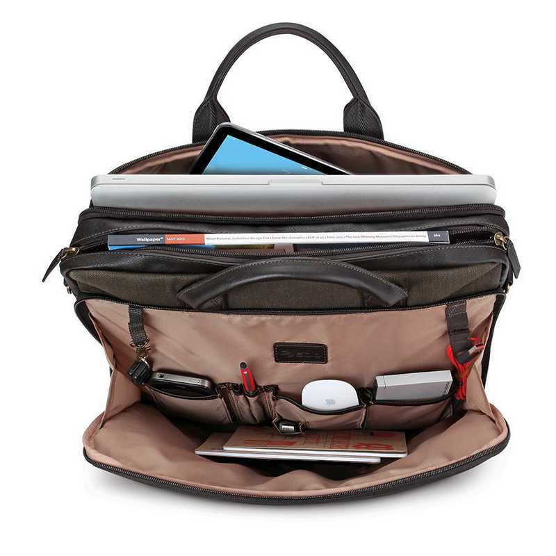 EXE335-3 Solo Executive Briefcase Padded Compartment for Laptops 15.6/" Brown