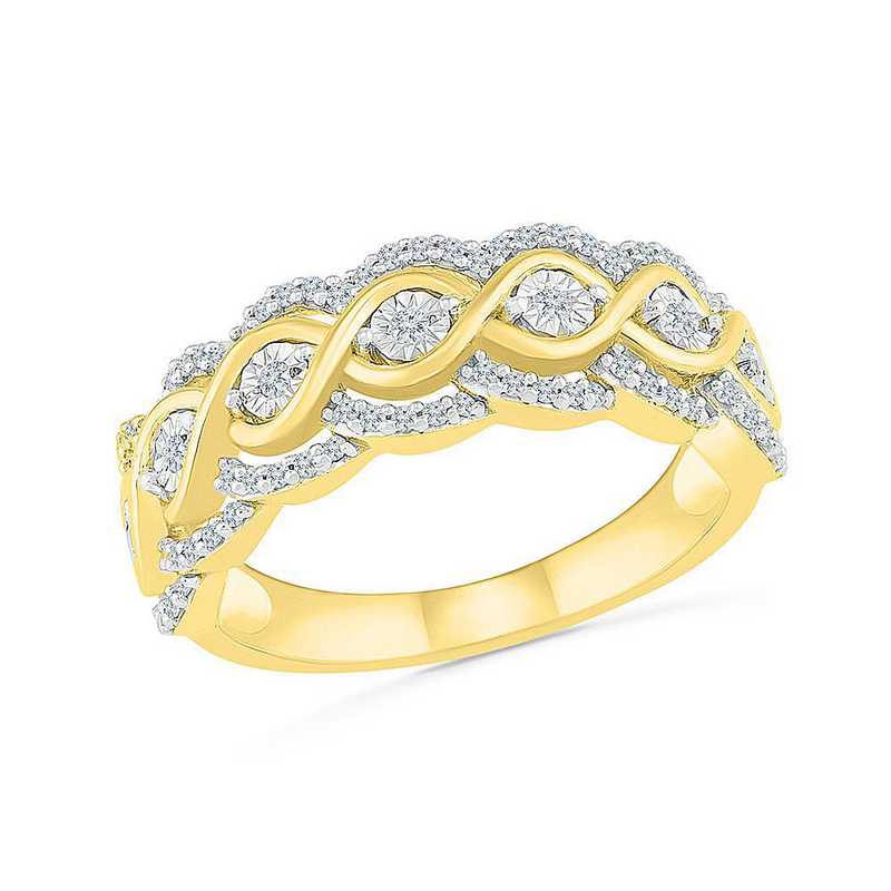 10KT YELLOW GOLD WITH 1/3CTTW DIAMOND FASHION BAND RING