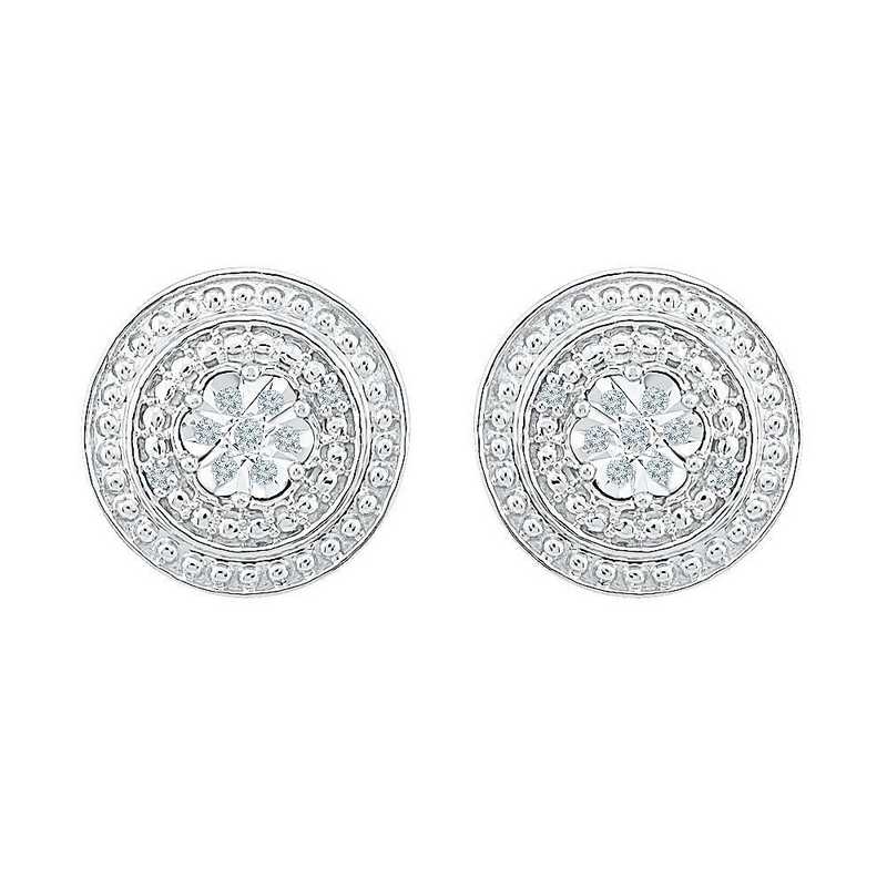 silver diamond studs