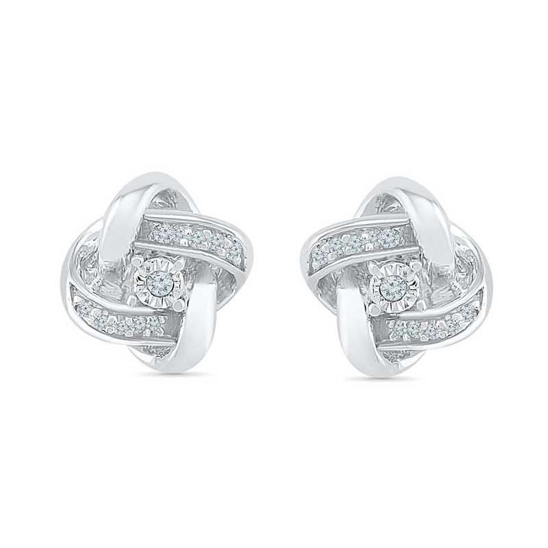 EF127166AAW: DIA ACCNT DIA SQUARE STUD EARRINGS