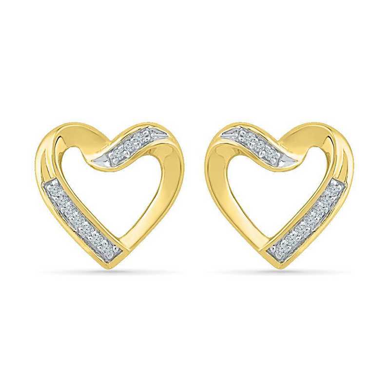 14k gold diamond heart earrings