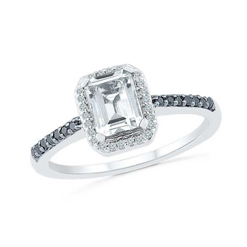 black diamond white sapphire ring