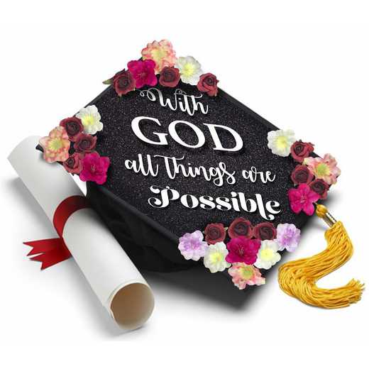 Godpossibleflowers: With God All Things are Possible-Handmade Grad Cap Topper