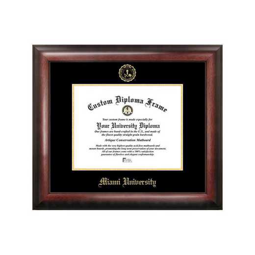OH982GED-1185: Miami University Ohio 11w x 8.5h Gold Embossed Diploma Frame