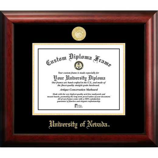 NV998GED-1185: University of Nevada 11w x 8.5h Gold Embossed Diploma Frame