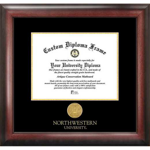 IL971GED-1185: Northwestern University 11w x 8.5h Gold Embossed Diploma Frame