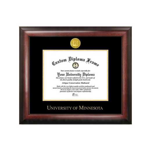 MN999GED-1185: University of Minnesota 11w x 8.5h Gold Embossed Diploma Frame