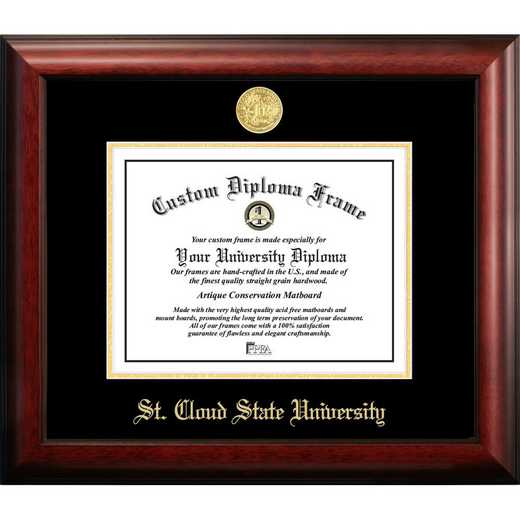 MN998GED-1185: St. Cloud State 11w x 8.5h Gold Embossed Diploma Frame