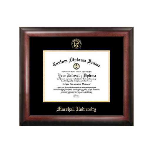 WV999GED-1185: Marshall University 11w x 8.5h Gold Embossed Diploma Frame