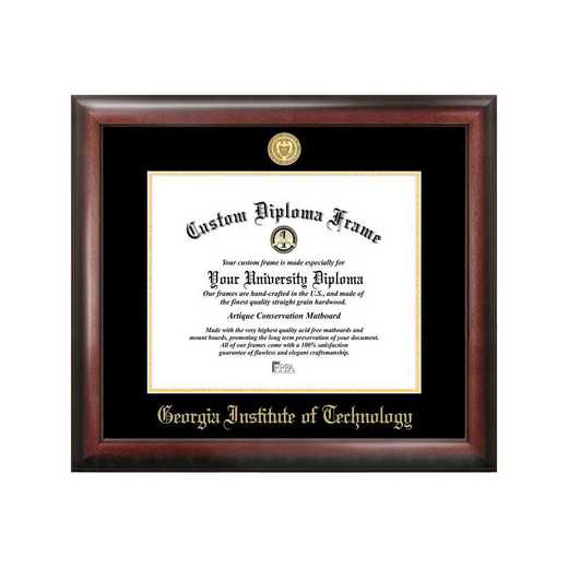 GA974GED-1714: Georgia Institute of Technology 17w x 14h Gold Embossed Diploma Frame