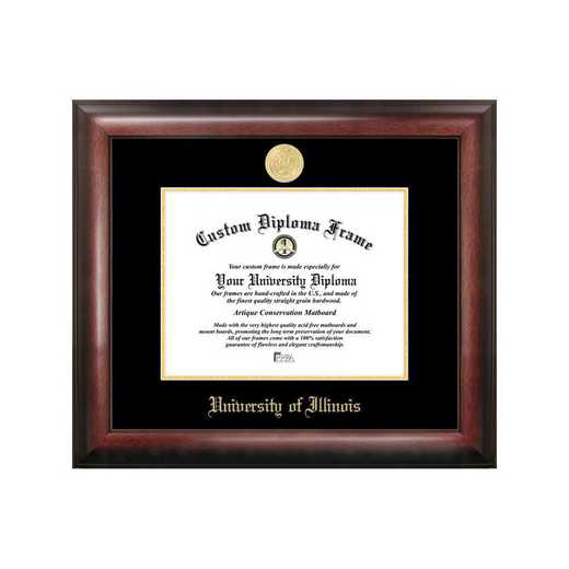 IL976GED-1185: University of Illinois, Urbana-Champaign 11w x 8.5h Gold Embossed Diploma Frame