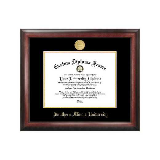 IL972GED-1185: Southern Illinois University 11w x 8.5h Gold Embossed Diploma Frame