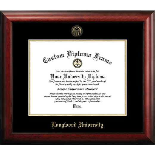 VA599GED: Longwood University 14w x 11h Gold Embossed Diploma Frame