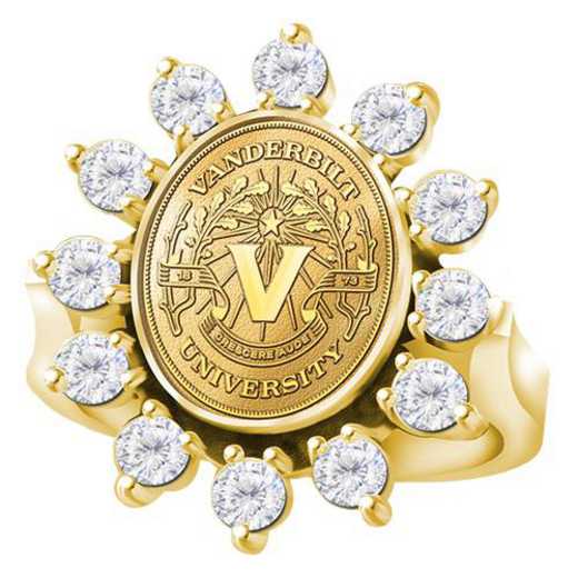 Vanderbilt University Women's Fashion Ring with Diamonds