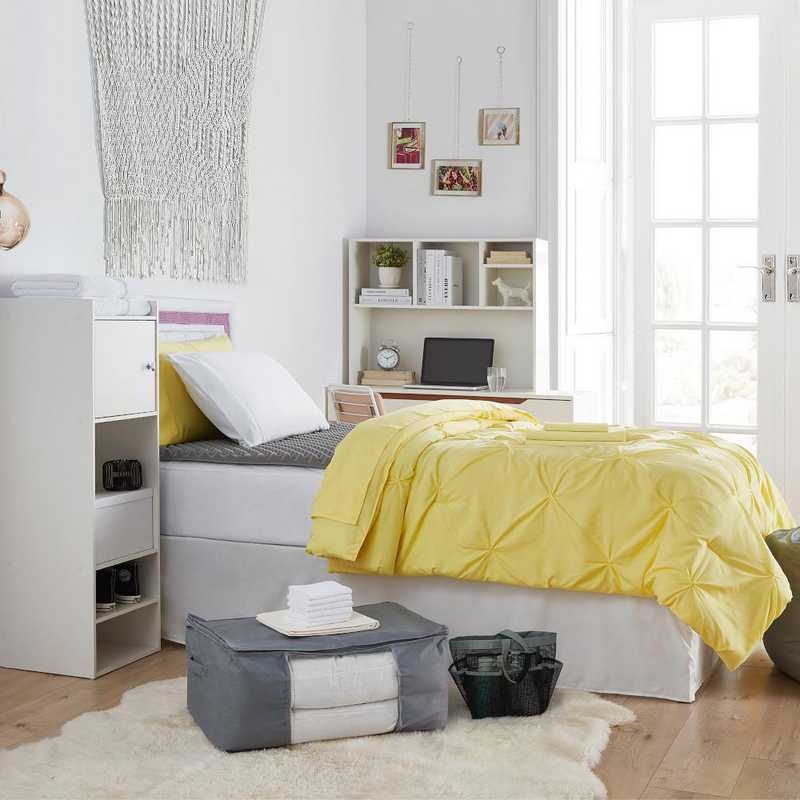 College Dorm Bedding Pack Twin Xl Pin Tuck Limelight Yellow