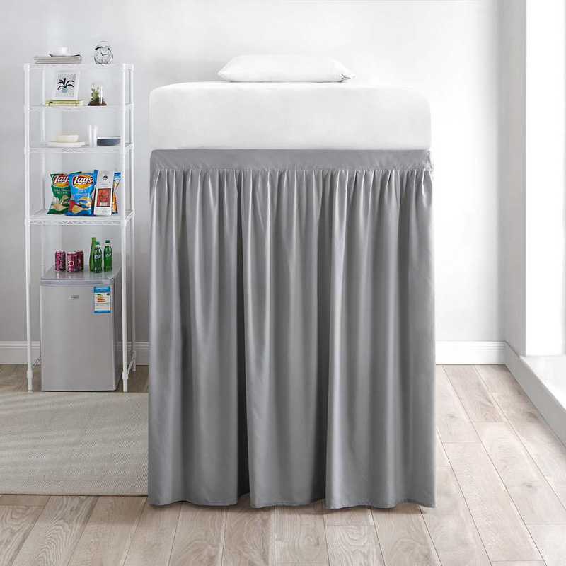 Extended Dorm Sized Bed Skirt Panel With Ties 1 Panel Alloy