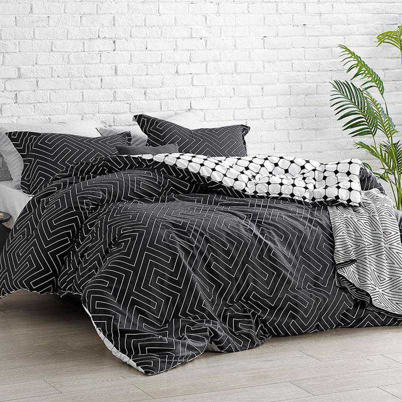 black and white bedspread full