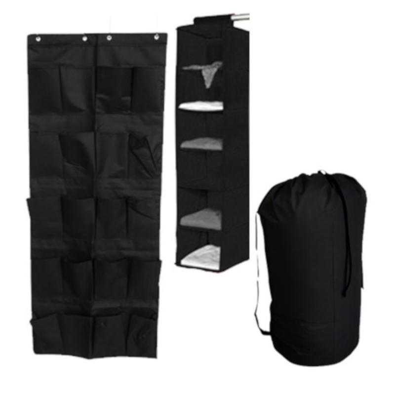 Tusk 3 Piece College Dorm Storage Closet Pack Black Over