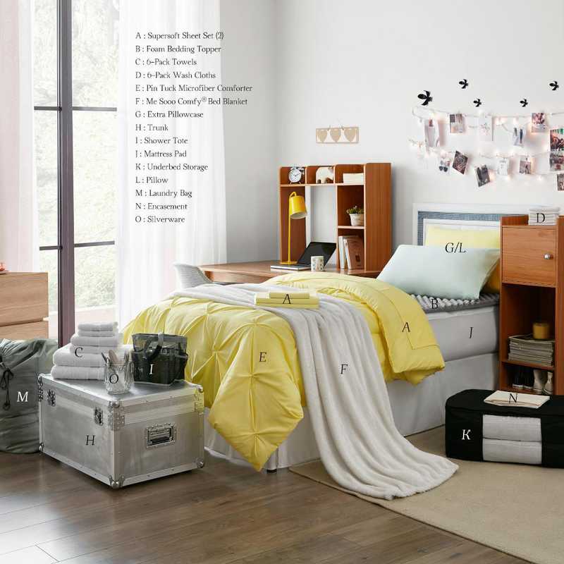 Ultimate College Dorm Supplies Pack Twin Xl Pin Tuck Limelight